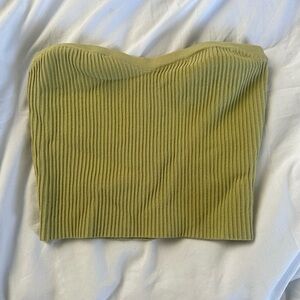 Emory Park Dolls Kill Strapless Crop Tube Top Ribbed Lime Green small kiwi